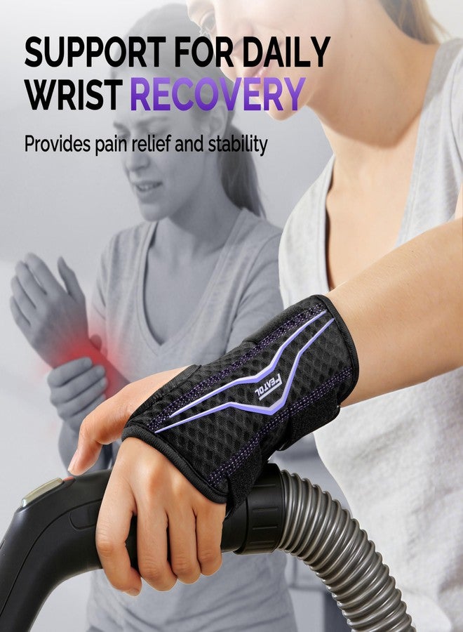 FEATOL Wrist Brace with Ergonomic Wrist Splint Right Hand, Breathable Hand Support for Women and Men, Pain Relief for Carpal Tunnel, Tendonitis & Daily Work, Medium - Image 2