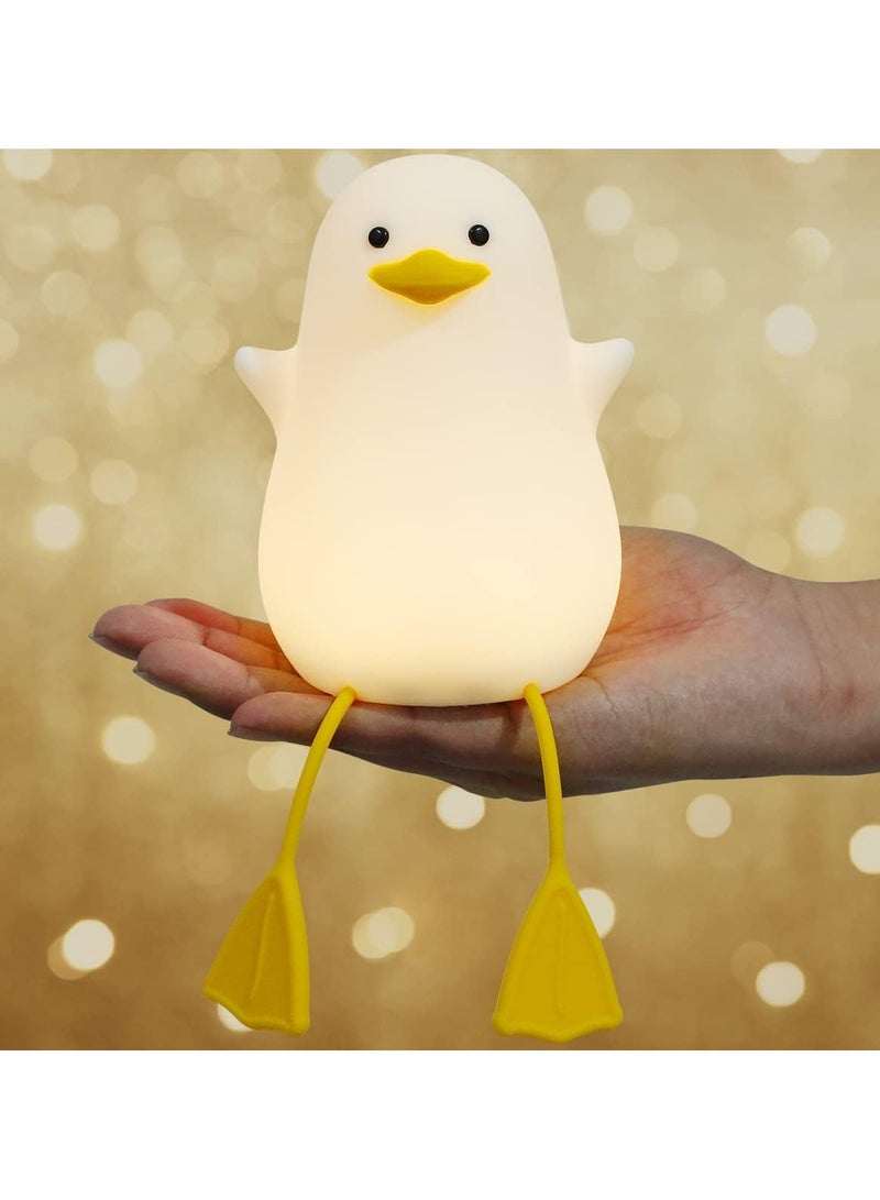 مصباح ليلي لطيف على شكل بطة، مصباح بطة لطيف من السيليكون للاطفال، بطة مضيئة لطيفة، مصابيح LED قابلة لاعادة الشحن بمنفذ USB مع تحكم باللمس لغرفة الاطفال وغرفة النوم - Image 1