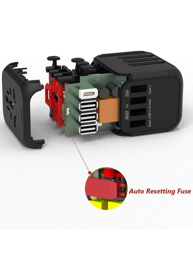 ELTRAZONE International Power Adapter – All-in-One Wall Outlet Adaptor Charger with High-Speed 2.4A 3 USB Ports & 3.0A Type-C, Worldwide Travel Plug Adapter for Universal Use - Image 3