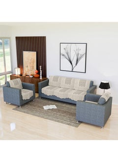 Kuber Industries Kuber Industries Sofa Cover | Net Sofa Slipcover Set | 5 Seater Sofa Cover for Hall | Couch Sofa Cover Set | Sofa Cover for Home | Sofa Cover for Living Room | Zig Zag Printed | Cream  - Image 1