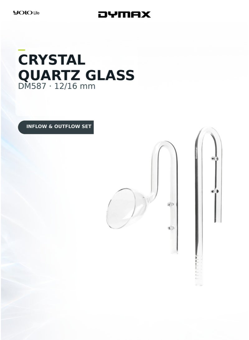 Dymax Crystal Lily Pipe Set (12/16 mm), Quartz Glass Inflow and Outflow Pipe, Aquarium Filtration System, for Tank Circulation, Aquascaping, Plants - Image 5