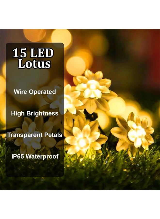 fizzytech fizzytech Plastic Lotus String Lights of Home Decoration Diwali Light for Party Birthday Diwali Christmas Navratri Valentine Gift Home Decoration Light (15 LED Lotus WW)  - Image 3
