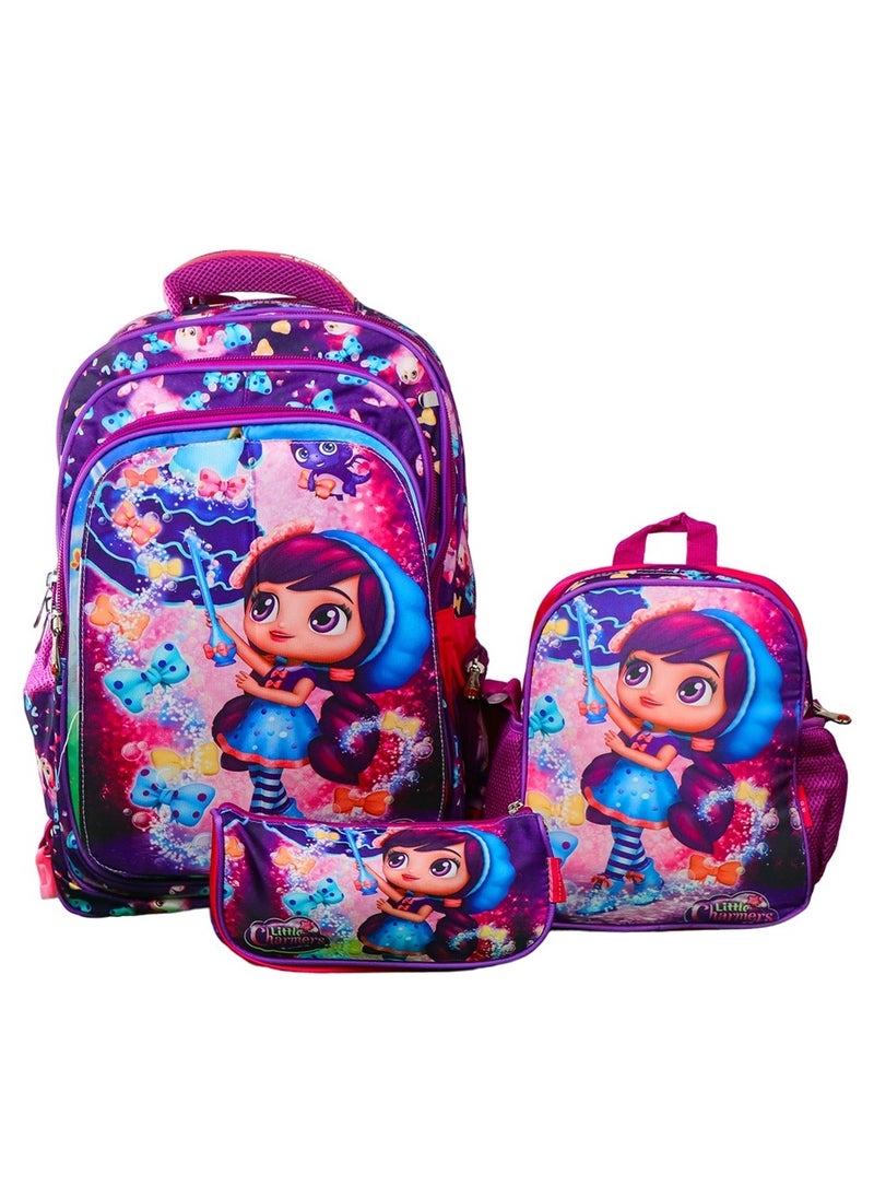 Generic Little Charmers Pink School Backpack with 2 Bags - G.B  - Image 1