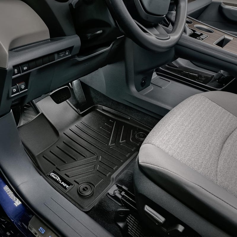SMARTLINER Custom Fit Floor Mats 2 Row Liner Set Black for 2021-2023 Toyota Sienna - Image 2