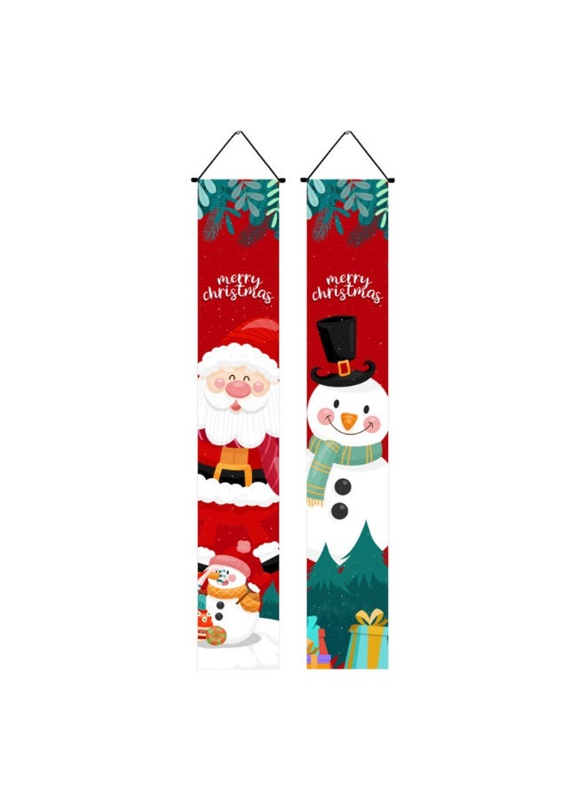 Porch Banner Hanging Banner Welcome Slogan Couplet Porch Flag Holiday Decoration Hanging Flag Christmas (C) - Image 4