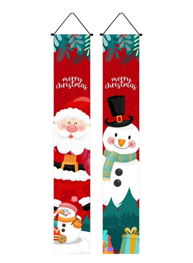 Porch Banner Hanging Banner Welcome Slogan Couplet Porch Flag Holiday Decoration Hanging Flag Christmas (C) - Image 2