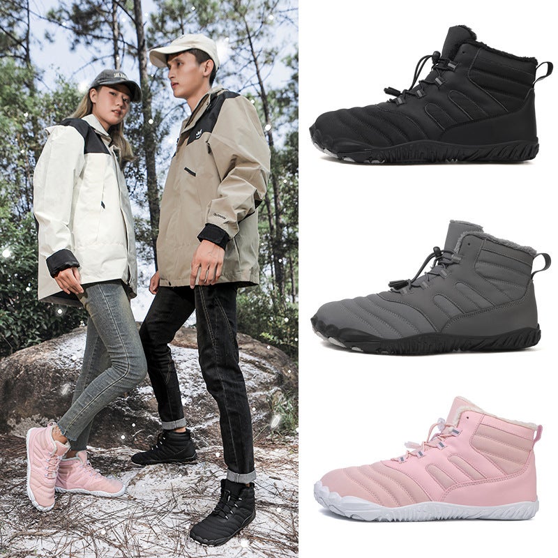New Cotton Boots For Men And Women, Casual Cotton Shoes With Fleece Lining, Thickened Snow Boots, Warm Couple'S High-Top Comfortable Cotton Boots - Image 2