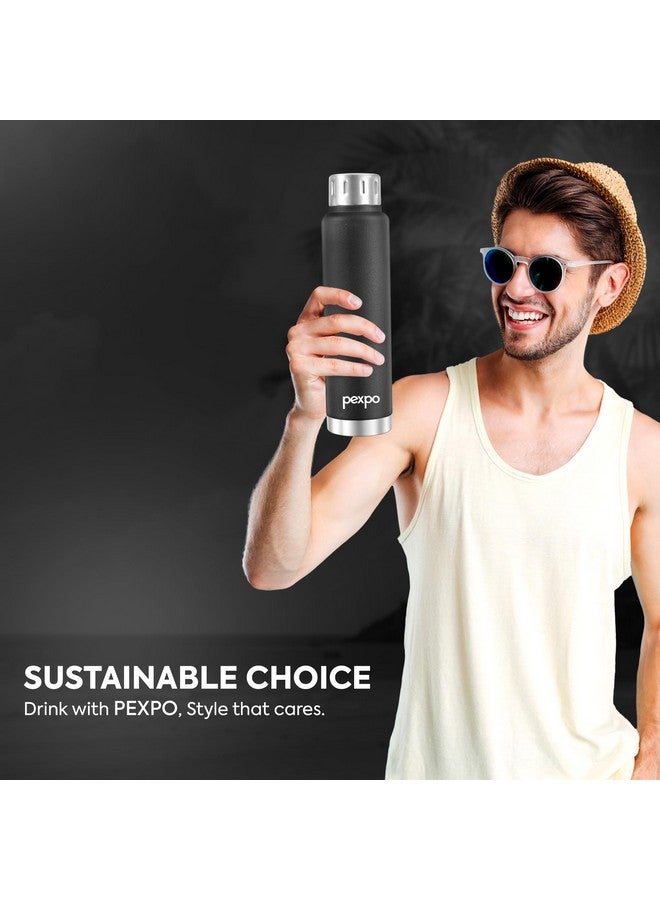 Pexpo Cameo ISI Certified Vacuum Insulated 500ml Stainless Steel Water Bottle - Black Knight| Hot & Cold Upto 6-8 Hours | Leak Proof | Office, School, Gym, & Travelling|Men, Women & Kids - Image 5
