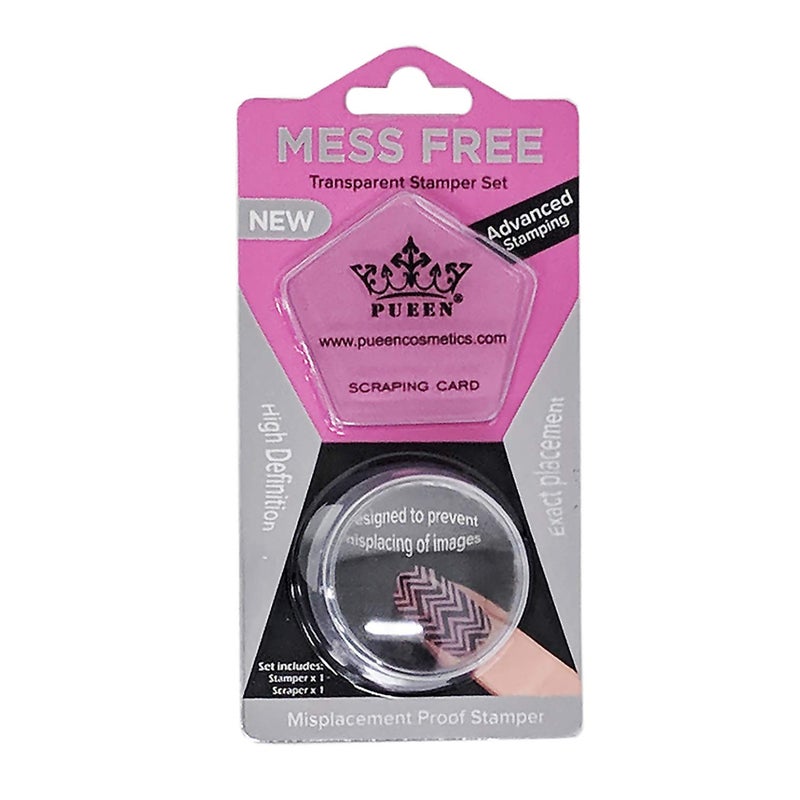 PUEEN 35mm HD Chunky Transparent Soft Stamper and Scraper Set - Nail Art - Stamping Tools - CLEAR - BH000706 - Image 1