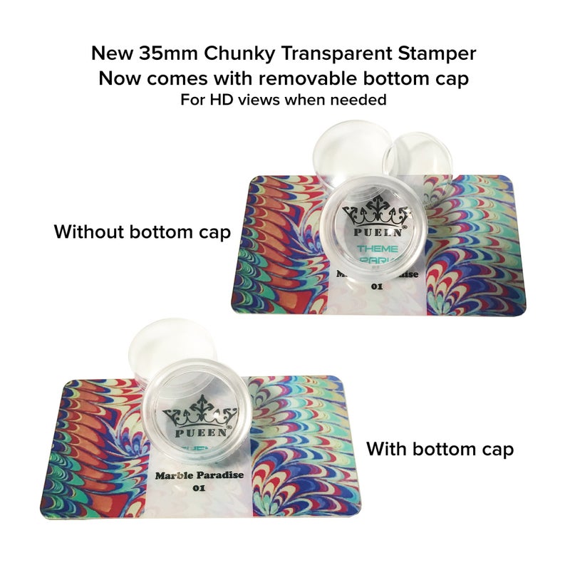 PUEEN 35mm HD Chunky Transparent Soft Stamper and Scraper Set - Nail Art - Stamping Tools - CLEAR - BH000706 - Image 3