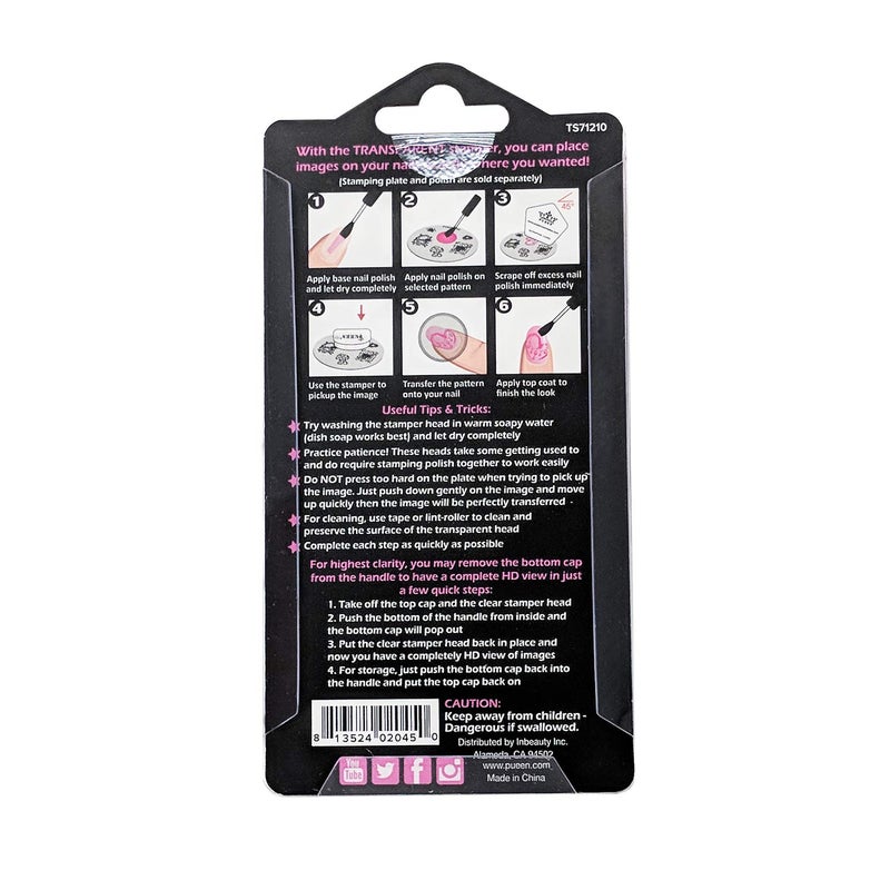 PUEEN 35mm HD Chunky Transparent Soft Stamper and Scraper Set - Nail Art - Stamping Tools - CLEAR - BH000706 - Image 2