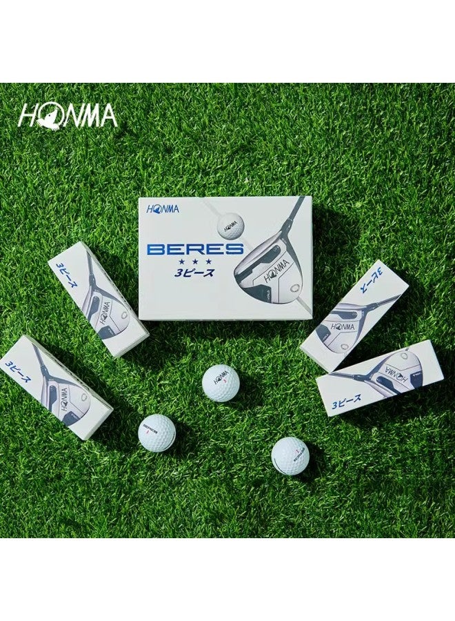 Honma Beres 3s Golf Balls, Three-layer Hard Balls, Compeion Practice Balls, 12 Balls/box, High-performance Balls
