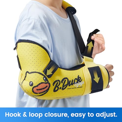 Velpeau Kids Arm Sling Shoulder Immobilizer with Waist Strap, Sponge Filled Design, Arm Support Brace for Children, Boys, Girls (Comfort Version, Duck Print, Left, 2XS: Bust 19″-23.5″) - Image 5