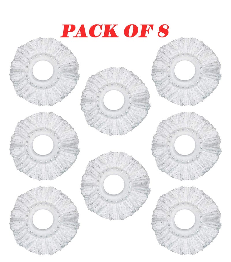 GTC® Pack of Eight Replacement Head Refill for 360° Rotating Easy Spin Mop Cleaner Duster Refill - Image 3