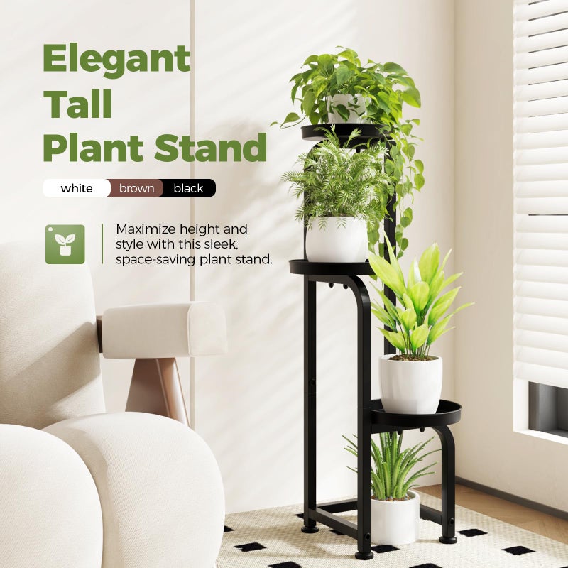 Bamworld Tall Plant Stand Indoor Outdoor, Corner Metal Flower Pot Stands for Multiple Plants, 3 Tier Heavy Duty Plant Shelf for Patio Garden Balcony Living Room Bedroom - Image 2