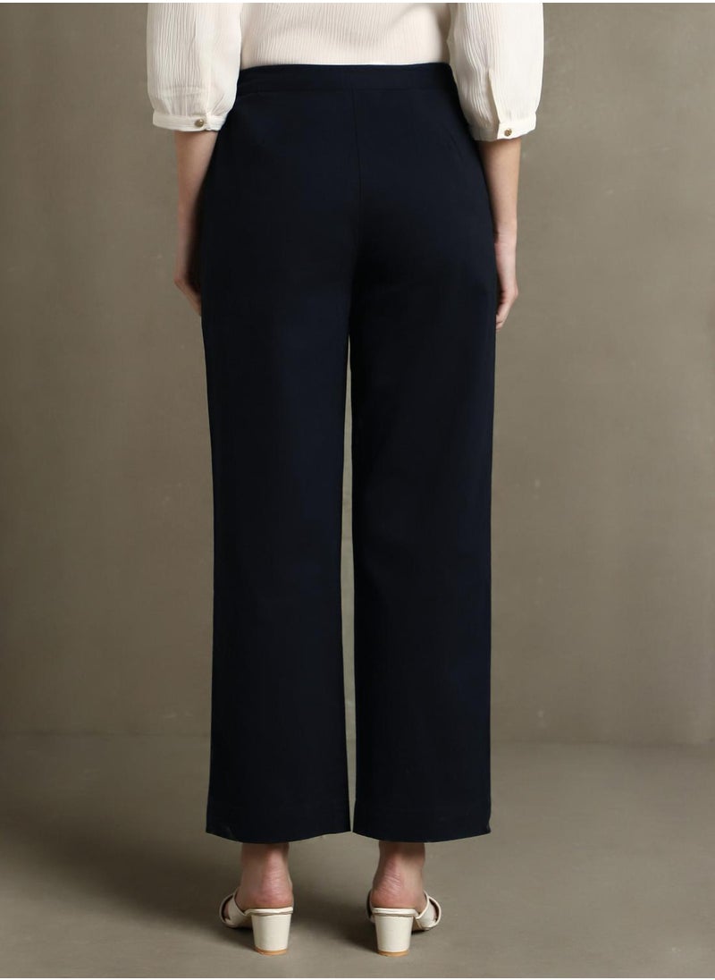 Dennis Lingo Navy Pants For Women  - Image 3