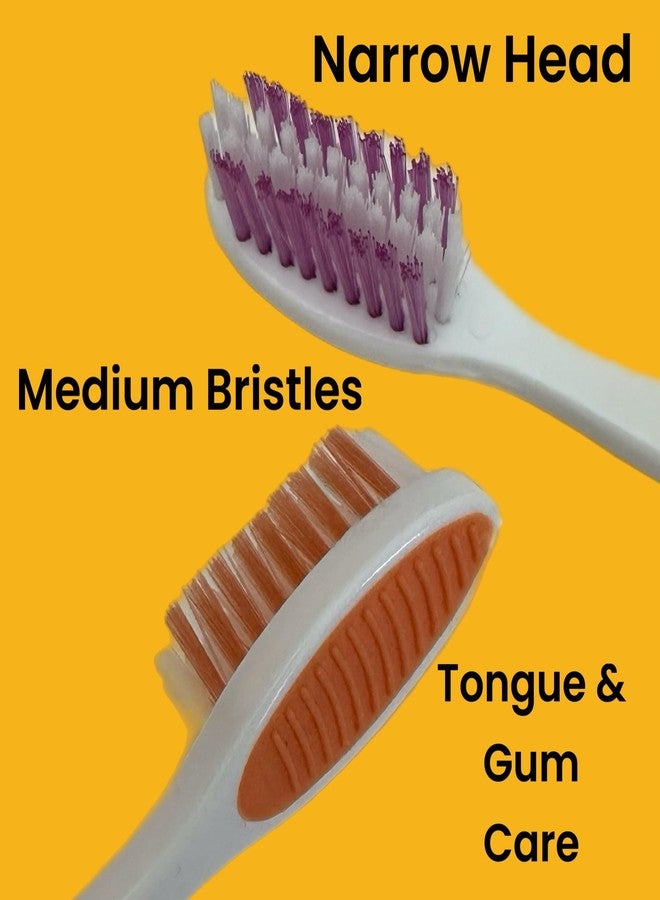 ALAZCO Comfort Hold Travel Toothbrush On The Go Folding Medium Bristle Brushes Compact Size Ergonomic Foldable Tooth Brush Camping Gym School Locker Backpack TSA Approved (4pc Medium) - Image 4