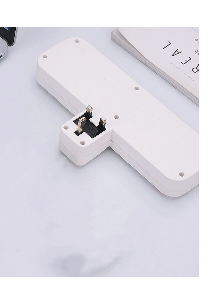 2 مقبس USB الجدار شاحن ( 3 USB ) ، البريطانية القياسية المسامية محول مع مفتاح مستقل ، المنزل / المكتب / السفر متعددة المقبس موسع ، مع السلطة تبديل الجدار المكونات ، أبيض