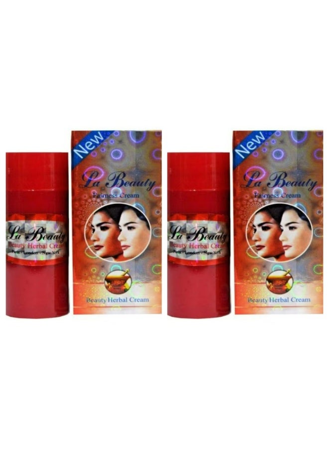 لا بيوتي كريم التفتيح كريم الجمال العشبي 12 جرام 2 قطعة