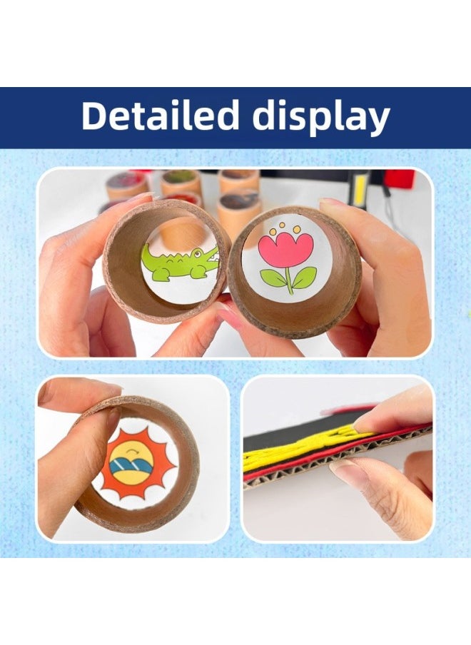 Generic - Paper Tube Projection Light And Shadow Small Theater Game Kindergarten Science Puzzle Children Handmade Diy Language Area Material-Color:Paper Tube Projection-9 Projections (excluding Flashlight) - Image 1
