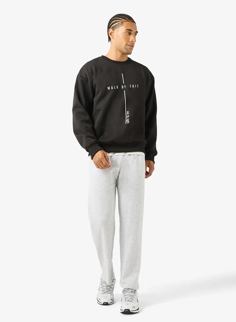 Seventy Five  Graphic Crew Neck Pullover Sweatshirt for Men | Best Price UAE