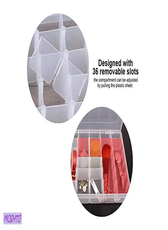 MOSHTU Plastic 36 Grid Cells Multipurpose Medicine Jewellery Cosmetic Storage Box - Image 4