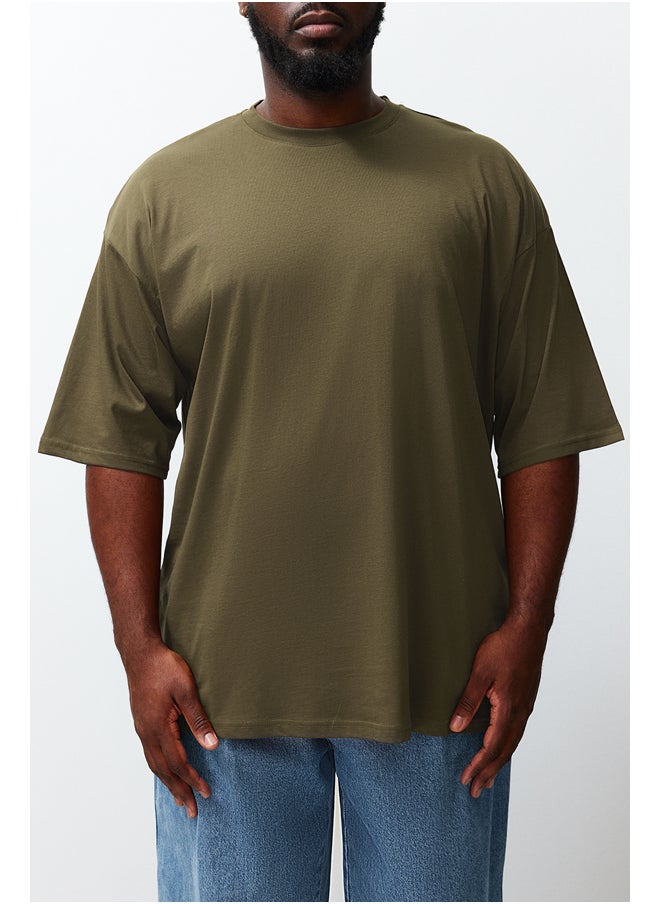 Khaki Men's Plus Size Oversize Comfortable Basic 100% Cotton T-Shirt TMNSS23TS00139 - pzsku/ZF9C8E9C6EBF34F28C247Z/45/_/1730939811/b54d021d-b335-44b9-95fc-9ce19e139003