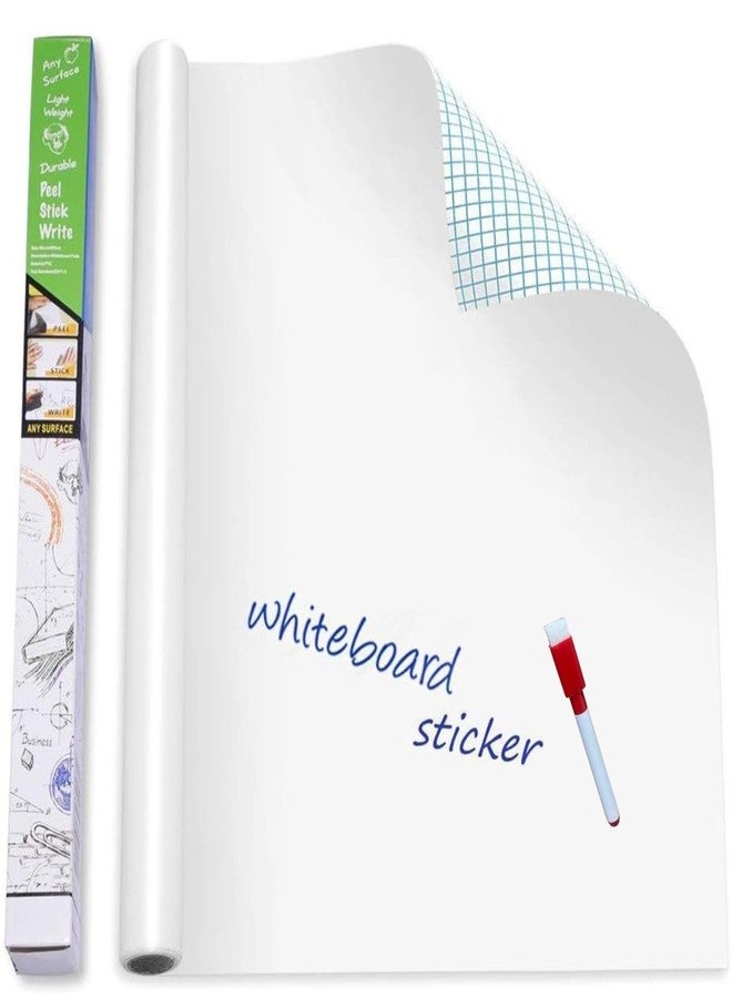 HOME13 Whiteborad Wall Sticker Self Adhesive Removable Wallpaper with for School Office College (60x200 CM, White) - Image 1