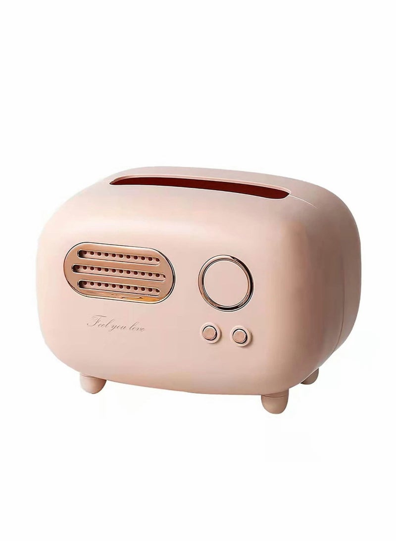 Captaintech Facial Tissue Box Cover Holders Fashional Cute Retro Radio StyleKleenex Box Holder for Bathroom, Bedroom or Office Various Desktops - Image 1