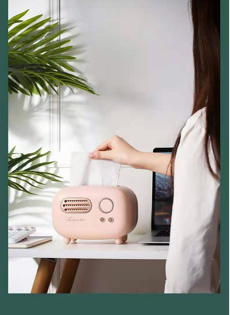 Captaintech Facial Tissue Box Cover Holders Fashional Cute Retro Radio StyleKleenex Box Holder for Bathroom, Bedroom or Office Various Desktops - Image 3