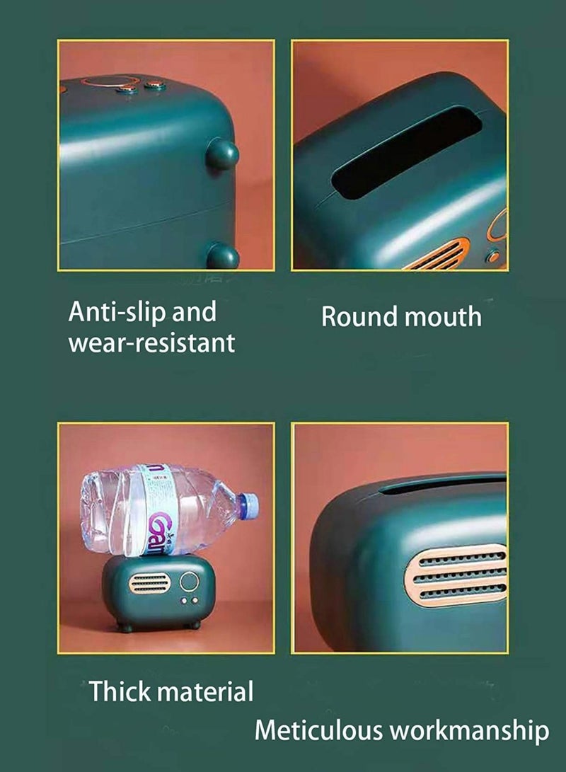 Captaintech Facial Tissue Box Cover Holders Fashional Cute Retro Radio StyleKleenex Box Holder for Bathroom, Bedroom or Office Various Desktops - Image 4