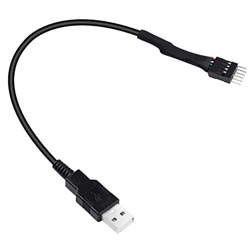 XMSJSIY USB A to 9 Pin USB Header, 9 Pin Motherboard Male IDC Dupont to USB 2.0 Type A Male Cable Cord Extender Adapter Converter Cable - 20cm - Image 1
