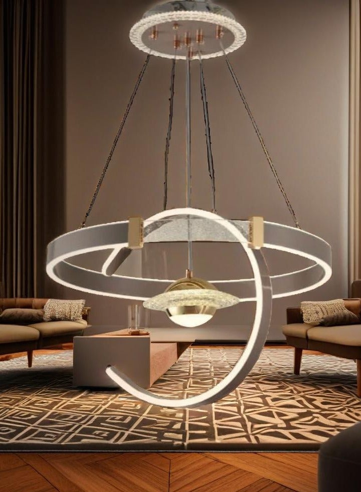 sanshe Modern LED Chandelier - Contemporary Ring Design - Image 1