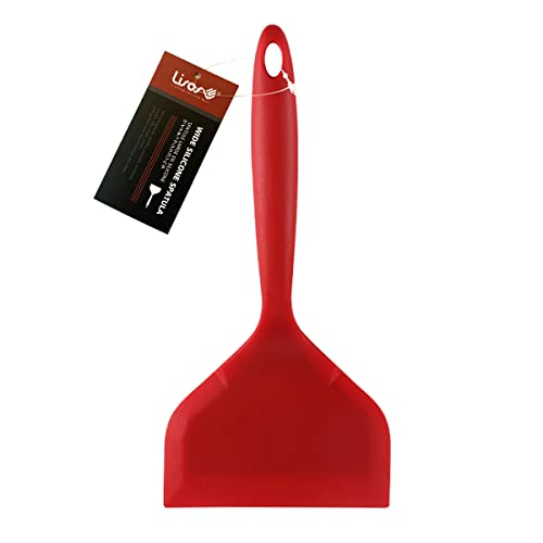 LISOS Silicone Tamagoyaki Spatula - Wide, Nonstick, Heat-Resistant for Egg, Fish, Burgers, Steak, Pizza - Red - Image 1