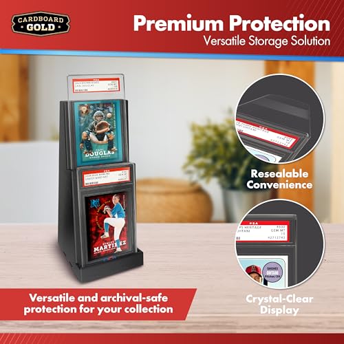 Cardboard Gold PSA Graded Card Sleeves – 50 Count with PSA Logo, Resealable Slabs Sleeve - Precise Fit Slab Protector for Grading Baseball Football Gaming Trading Sports Cards - Image 4