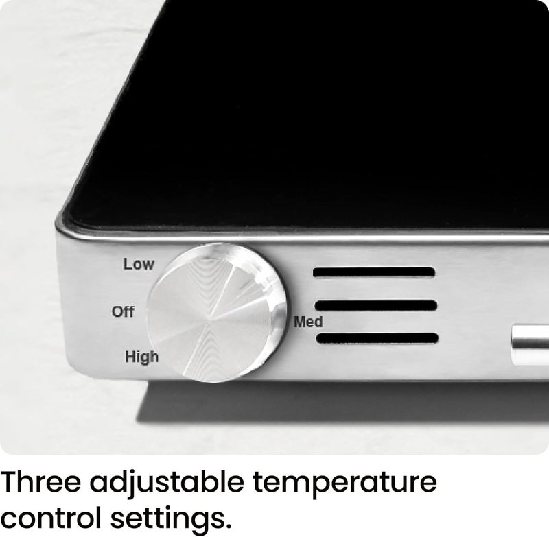 Chefman Electric Warming Tray with Adjustable Temperature Control, Perfect For Buffets, Restaurants, Parties, Events, and Home Dinners, Glass Top Extra Large 21” x 16” Surface Keeps Food Hot – Black - Image 4