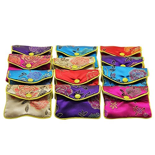 MorTime Jewellery Jewelry Silk Purse Pouch Gift Bags, Multiple Colors, Pack of 12 (Small) - Image 2