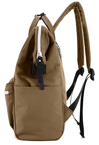 himawari Laptop Backpack for Women & Men 16 Inch - Water Resistant Anti-Theft Travel Backpack with USB Charging Port, Large Business Computer Bag for College (1881-mocha) - Image 4