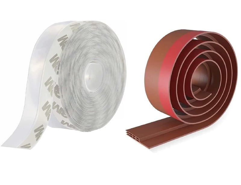 Bellveen Bellveen Door Tape for Seal Bottom Sealer Strip Door Sealing Strip for Home Gap Sealer Waterproof SelfAdhesive Sealing Tape for Insects Blocks Brown Tape 1 m 35 mm Transparent Tape 5 m 