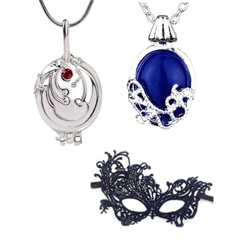 XHBTS 3 Set Lace Masquerade Mask Replace The Vampire Daywalking Necklaces Movie Jewelry Cosplay For Fans - Image 2