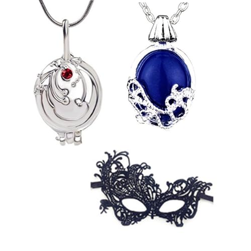 XHBTS 3 Set Lace Masquerade Mask Replace The Vampire Daywalking Necklaces Movie Jewelry Cosplay For Fans - Image 1