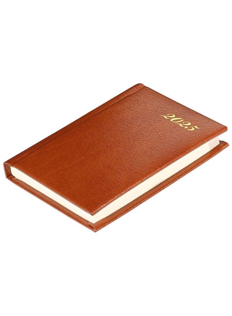 FIS FIS Bonded Leather Pocket Diary 2025 (English) Hard Cover Brown- FSDI10EB25BR  - Image 1