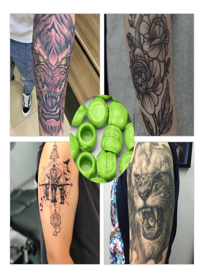 Ink Caps Cups - 200pcs Mixed Tattoo Caps Cups With Base Pigment Cups  Tattoo ink Microblading Makeup Tattooing Supplies - Image 5