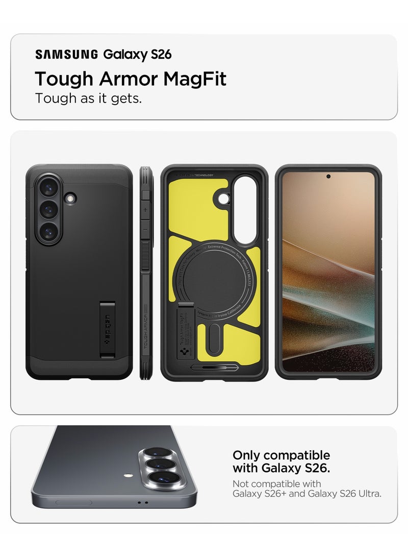 Spigen Tough Armor MagFit for Samsung Galaxy S26 Case [MagSafe] Cover (2026) - Black - Image 2