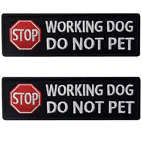 ODSP Service Dog Working Do Not Pet Tactical Military Badge Emblem Embroidered Patches Appliques with Fastener Hook and Loop Backing for Vests/Harnesses 3.93 x 1.18 Inch Bubble of 2PCS - Image 1
