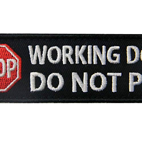 ODSP Service Dog Working Do Not Pet Tactical Military Badge Emblem Embroidered Patches Appliques with Fastener Hook and Loop Backing for Vests/Harnesses 3.93 x 1.18 Inch Bubble of 2PCS - Image 4