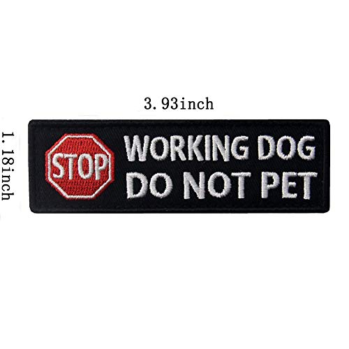 ODSP Service Dog Working Do Not Pet Tactical Military Badge Emblem Embroidered Patches Appliques with Fastener Hook and Loop Backing for Vests/Harnesses 3.93 x 1.18 Inch Bubble of 2PCS - Image 2