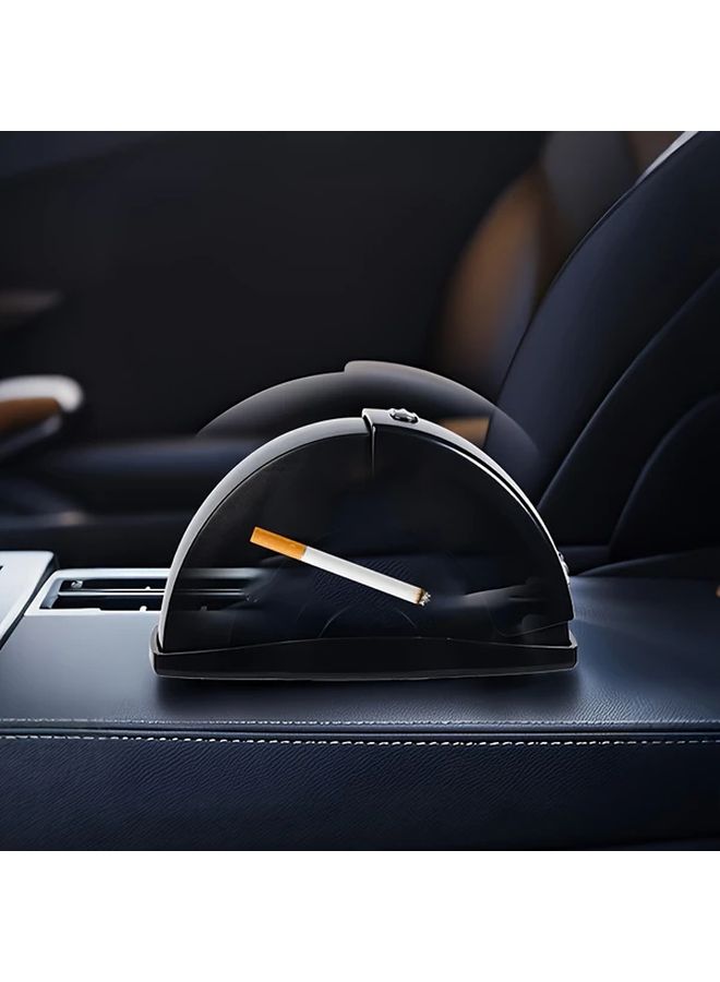 Black Car Ashtray With Locking Lid Portable Odorless Compact Travel Cup Holder - Image 4