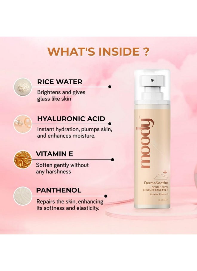  مودي - Dermasoothe Brightening Face Mist & Essence Toner With Rice & Ceramides | تقوية حاجز البشرة | للحصول على بشرة كورية صافية وزجاجية ومشرقة ومرطبة | تونر خالٍ من الكحول | نباتي 100% | 110 مل - Image 1