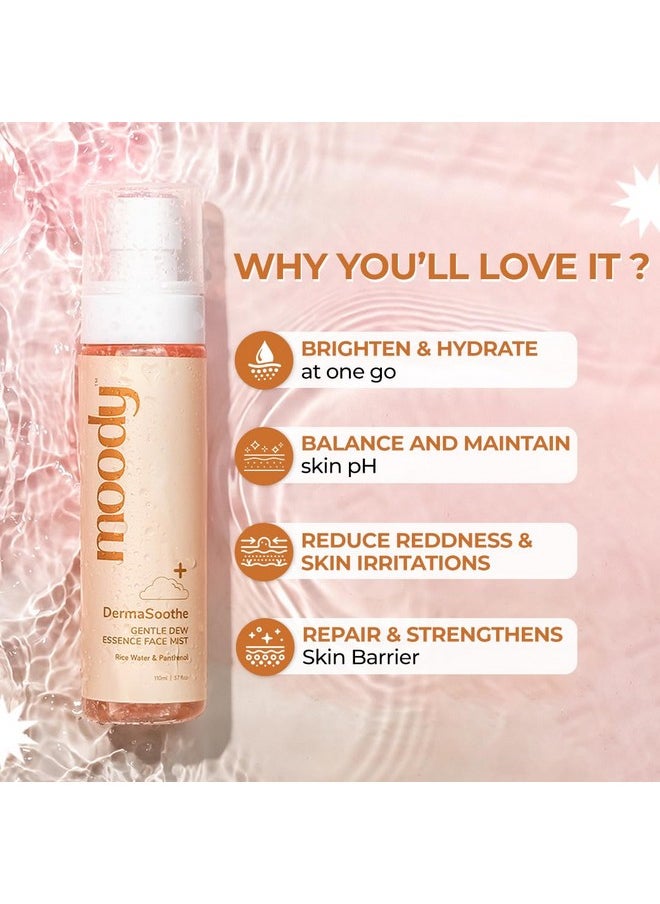  مودي - Dermasoothe Brightening Face Mist & Essence Toner With Rice & Ceramides | تقوية حاجز البشرة | للحصول على بشرة كورية صافية وزجاجية ومشرقة ومرطبة | تونر خالٍ من الكحول | نباتي 100% | 110 مل - Image 1